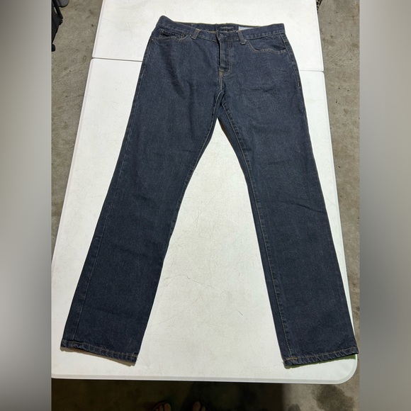 Aeropostale Mens Jeans 33x32 Dark Wash Skinny Fit Straight Mid Rise Stretch - Picture 1 of 8